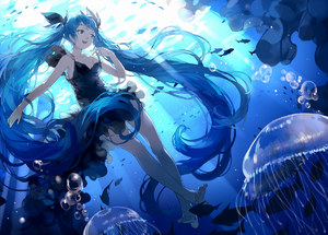 深海少女,初音ミク,双马尾,VOCALOID