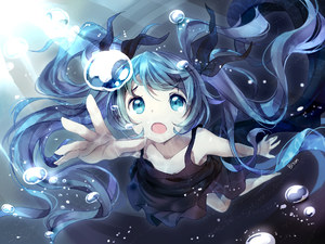 深海少女,初音ミク,双马尾,VOCALOID