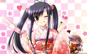チビ,日向はるか,穂坂陽奈,Hulotte,池上茜,和服,双马尾,WithRibbon
