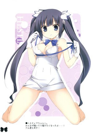期待在地下城邂逅有错吗,赫斯缇雅,梱枝りこ,無人少女,cleavage,礼服,No-Bra,nopan,夏装