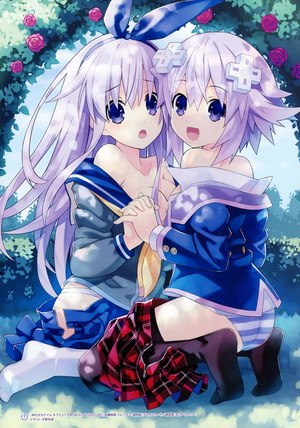 超次元游戏:海王星,平野克幸,Nepgear,Neptune,No-Bra,制服,黑丝