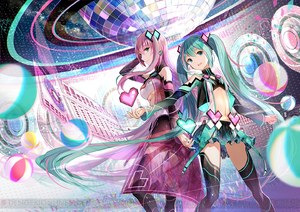 藤ちょこ,初音ミク,露脐,黑丝,双马尾,VOCALOID