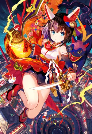 藤ちょこ,和服,剑