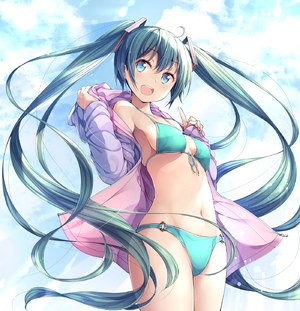 初音ミク,松うに,泳装,VOCALOID