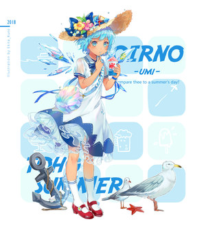 琪露诺,EkitaKuro,东方Project,翅膀