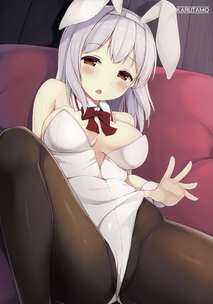 兽耳,兔耳,兔女郎,cleavage,karutamo,No-Bra,星雨