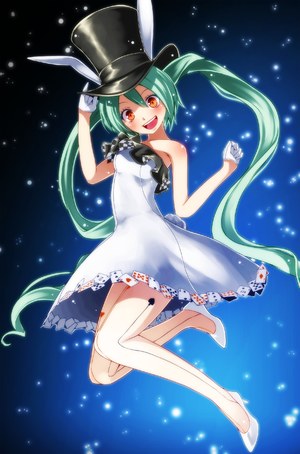 兽耳,兔耳,礼服,初音ミク,星雨,VOCALOID