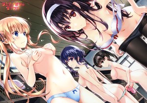 路人女主的养成方法,加藤恵,霞之丘诗羽,泽村英梨梨,氷堂美智留,深崎暮人,censored,bra,露胸,发饰,holding,露脐,nipples,胖次,黑丝,马尾辫,缎带,短发,笑顔,结发,双马尾,下着